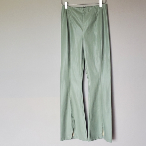 Free People Real Deal Slit Vegan Pants Seagrass 28 - Picture 11 of 11